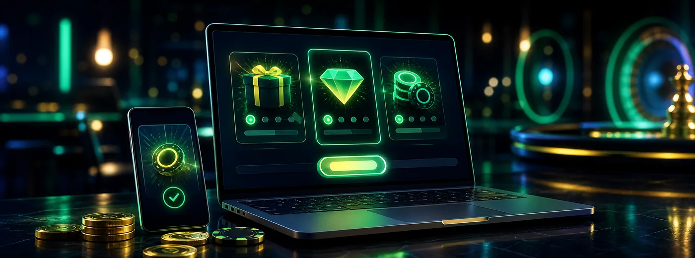 Panel promocji w koncie Goldbet Casino z aktywacją bonusu powitalnego
